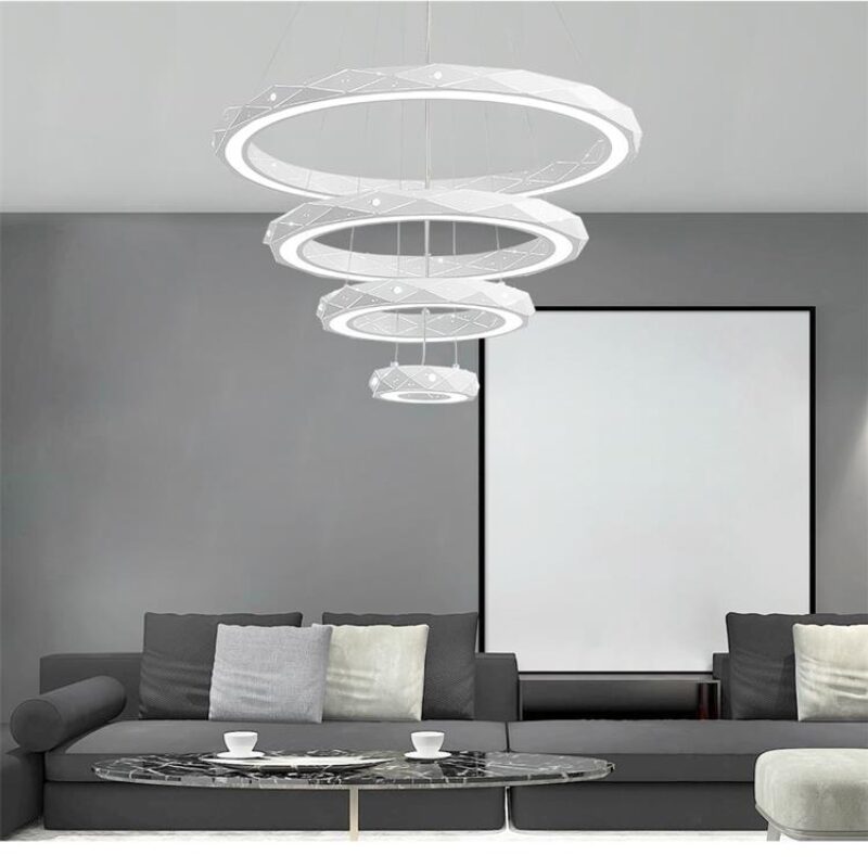 Dutti D0008 LED Pendant Light Minimalist modern led living room lamp dining room chandelier lighting atmospheric personality creative study dining room lamp single layer diameter 20 cm — warm light